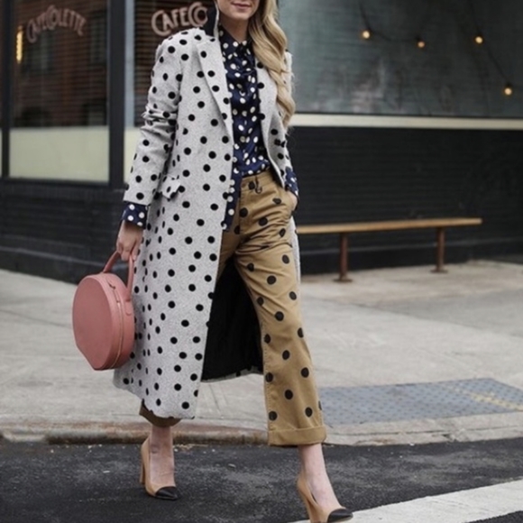 J CREW high rise girlfriend chino polkadot khaki 0 - Picture 3 of 11